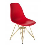 Стул обеденный DOBRIN DSR, ножки золотые, цвет красный (R-02)