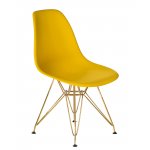 Стул обеденный DOBRIN DSR, ножки золотые, цвет жёлтый (Y-01)