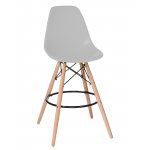 Набор 2 шт Стул барный DOBRIN DSW BAR, ножки светлый бук, цвет сиденья светло-серый (GR-01)