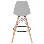Набор 2 шт Стул барный DOBRIN DSW BAR, ножки светлый бук, цвет сиденья светло-серый (GR-01)