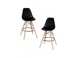 Набор 2 шт Стул барный DOBRIN DSW BAR, ножки светлый бук, цвет сиденья чёрный (B-03) Набор 2 шт Стул барный DOBRIN DSW BAR, ножки светлый бук, цвет сиденья чёрный (B-03)