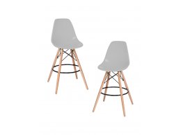 Набор 2 шт Стул барный DOBRIN DSW BAR, ножки светлый бук, цвет сиденья светло-серый (GR-01) Набор 2 шт Стул барный DOBRIN DSW BAR, ножки светлый бук, цвет сиденья светло-серый (GR-01)