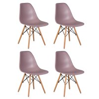 Набор 4 шт Стул обеденный DOBRIN DSW, ножки светлый бук, цвет сиреневый (P-04)