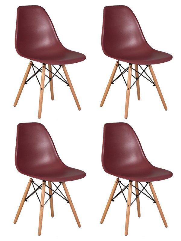 Набор 4 шт Стул обеденный DOBRIN DSW, ножки светлый бук, цвет сливовый (R-13)