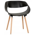 Набор 4 шт Стул обеденный DOBRIN ALIEN, ножки светлый бук, цвет чёрный (B-03)