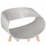 Набор 4 шт Стул обеденный DOBRIN ALIEN, ножки светлый бук, цвет светло-серый (GR-01)