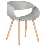 Набор 4 шт Стул обеденный DOBRIN ALIEN, ножки светлый бук, цвет светло-серый (GR-01)