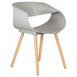 Стул обеденный DOBRIN ALIEN, ножки светлый бук, цвет светло-серый (GR-01)
