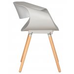 Стул обеденный DOBRIN ALIEN, ножки светлый бук, цвет светло-серый (GR-01)