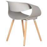 Набор 4 шт Стул обеденный DOBRIN ALIEN, ножки светлый бук, цвет светло-серый (GR-01)