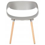 Набор 4 шт Стул обеденный DOBRIN ALIEN, ножки светлый бук, цвет светло-серый (GR-01)