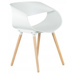 Набор 4 шт Стул обеденный DOBRIN ALIEN, ножки светлый бук, цвет белый (W-02)