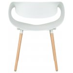 Набор 4 шт Стул обеденный DOBRIN ALIEN, ножки светлый бук, цвет белый (W-02)