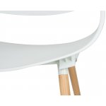 Набор 4 шт Стул обеденный DOBRIN ALIEN, ножки светлый бук, цвет белый (W-02)