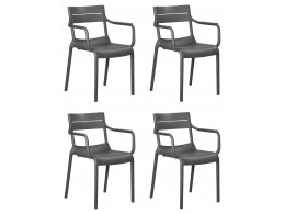 Набор 4 шт Стул обеденный DOBRIN TIM ARM, темно-серый (GR-04)