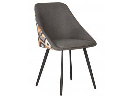 Стул обеденный DOBRIN MARKUS, ЭМАЛЬ ЧЕРНЫЙ МУАР ткань Candy Graphite+Escada Ochre