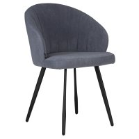 Стул обеденный DOBRIN NAOMI, ЭМАЛЬ ЧЕРНЫЙ МУАР велюр Catania Steel