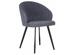 Стул обеденный DOBRIN NAOMI, ЭМАЛЬ ЧЕРНЫЙ МУАР велюр Catania Steel