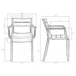Набор 4 шт Стул обеденный DOBRIN TIM ARM, темно-серый (GR-04)