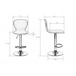 Набор 2 шт Стул барный DOBRIN ELISA, серый