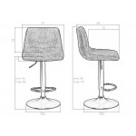 Набор 2 шт Стул барный DOBRIN TRAVIS, серый (VIVALDI15)