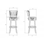 Набор 2 шт Стул барный DOBRIN JOHN BAR, капучино, кремовый