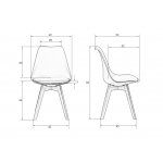 Набор 4 шт Стул обеденный DOBRIN JERRY SOFT, ножки светлый бук, цвет сиденья бежевый (GR-03)