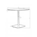 Стол обеденный DOBRIN OTIS, белая столешница, черное основание