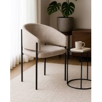 Стул НИКОЛЬ REEF 01 Молочный, ткань/ черный каркас М-City Стул НИКОЛЬ REEF 01 Молочный, ткань/ черный каркас М-City