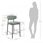 Стул полубарный Lucas 2 шалфей шенилл с чёрными ножками