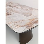 Стол IMBERT 180 GLOSS PATAGONIA, керамика на стекле/ брашированный каркас, цвет медный, ®DISAUR