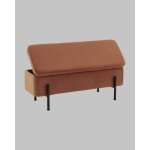 Банкетка Болейн с ящиком велюр терракотовый черные ножки