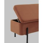 Банкетка Болейн с ящиком велюр терракотовый черные ножки