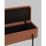 Банкетка Болейн с ящиком велюр терракотовый черные ножки