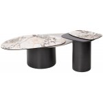 Стол кофейный NIKLAS PANDORA  керамика на стекле и окрашенный МДФ/ темно-серый МДФ каркас ®DISAUR