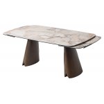 Стол IMBERT 180 GLOSS PATAGONIA, керамика на стекле/ брашированный каркас, цвет медный, ®DISAUR