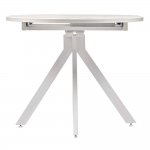 Стол Rudolf круглый раскладной 90-120x90x75см, белый мрамор, белый