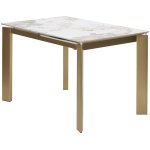 Стол CORNER 120 GLOSS LUXURY PANDORA SOLID CERAMIC / шампань, ®DISAUR