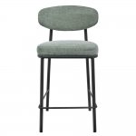 Стул полубарный Lucas 2 шалфей шенилл с чёрными ножками