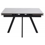 Стол НЕО-2 115 MATTE БЕЛЫЙ МРАМОР, керамика / Черный каркас, М-City