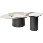 Стол кофейный NIKLAS PANDORA  керамика на стекле и окрашенный МДФ/ темно-серый МДФ каркас ®DISAUR