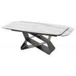 Стол ABSALON 180 ICE AGATE, керамика, стекло / Шоколадное золото каркас, ®DISAUR