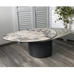 Стол кофейный NIKLAS TL-312 испанская керамика, стекло / МДФ окраш. /темно-серый МДФ каркас ®DISAUR