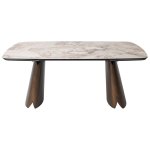 Стол IMBERT 180 GLOSS PATAGONIA, керамика на стекле/ брашированный каркас, цвет медный, ®DISAUR