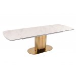 Стол обеденный раскладной Моника MC3034-160W, 160(41+41)х90х77 см, белая керамика