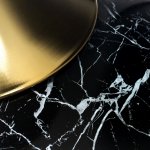 Кофейный столик Angel 40x55см, чёрный мрамор, металл