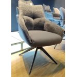 Стул FABIAN 360 град. поворот. MONA-464 Серый, PU/ STEAM-132 Серый, ткань / черный каркас, ®DISAUR