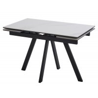 Стол НЕО-2 115 MATTE БЕЛЫЙ МРАМОР, керамика / Черный каркас, М-City