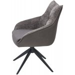 Стул FABIAN 360 град. поворот. MONA-464 Серый, PU/ STEAM-132 Серый, ткань / черный каркас, ®DISAUR