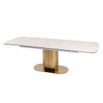 Стол обеденный раскладной Моника MC3034-160W, 160(41+41)х90х77 см, белая керамика